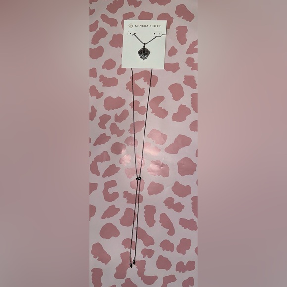 Kendra Scott | Silver Kacey Long Pendant Necklace in Filigree | NEW - Picture 3 of 8